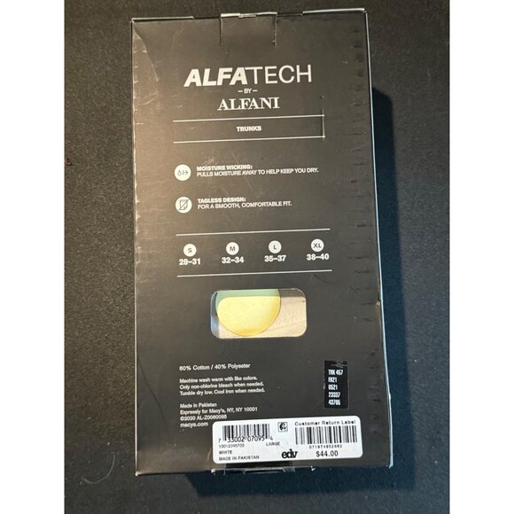 Alfani Men's Core Trunks, 5 Pack, White, Size L, NIB - Picture 3 of 3